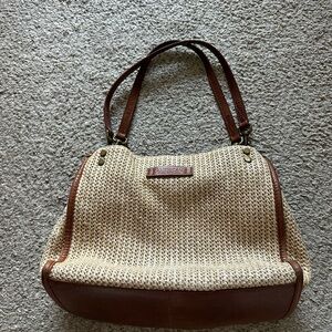 American Leather Tan and Brown Shoulder Bag